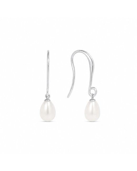 Esterah White Alba Pearl Earrings