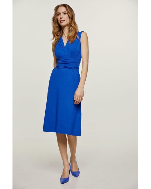 Conquista Blue Royal Jersey Empire Line Dress