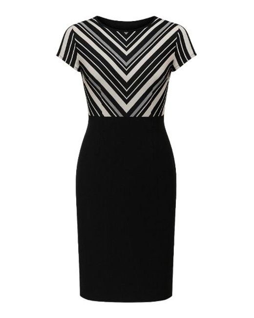 Conquista Black Stripe Detail Straight Dress
