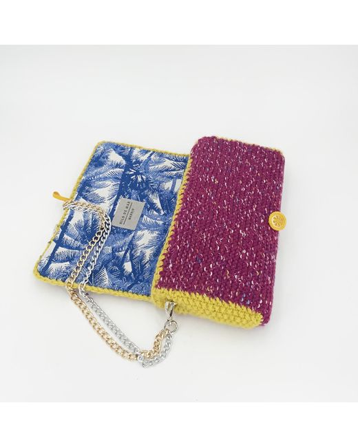 Hilo De Mar Purple Mino Hand Knitted Bag With Medals
