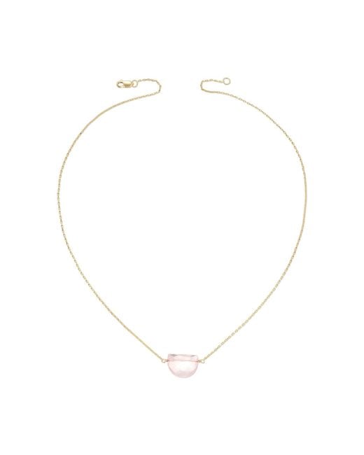 Heather Hawkins Jewelry Metallic Luna Moon Shaped Gemstone Necklace