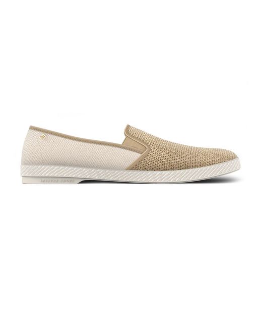 Rivieras White Classic Cotton Canvas & Raffia Slip-On Loafer