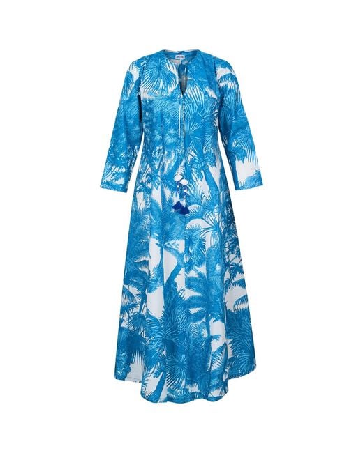 Antra Designs Blue Meilikki Sea Cotton Kaftan
