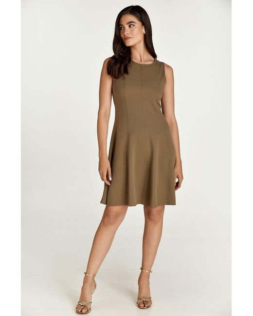Conquista Brown Colour Cloche Dress