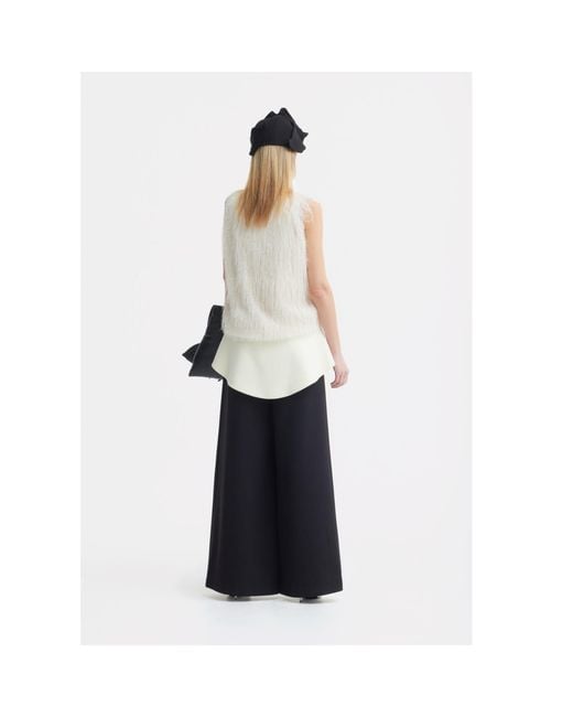 Julia Allert Black Neutrals Statement Waist Wide-Leg Trousers –