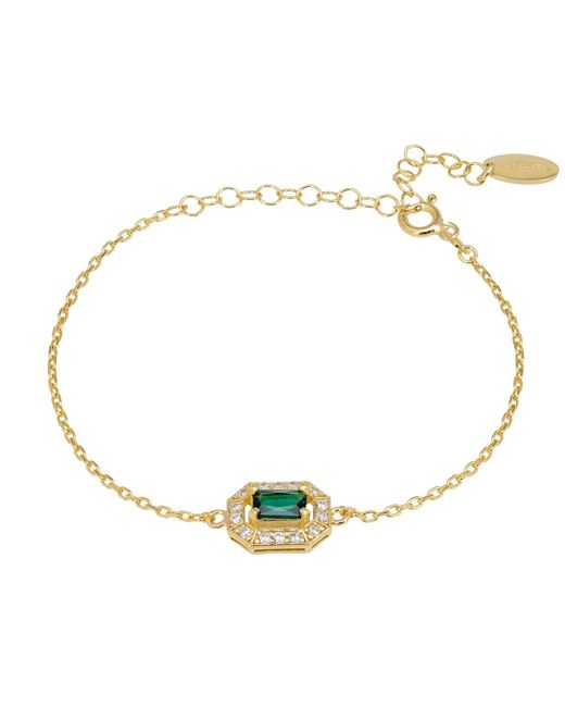 Latelita London Metallic Whistledown Gemstone Bracelet Emerald