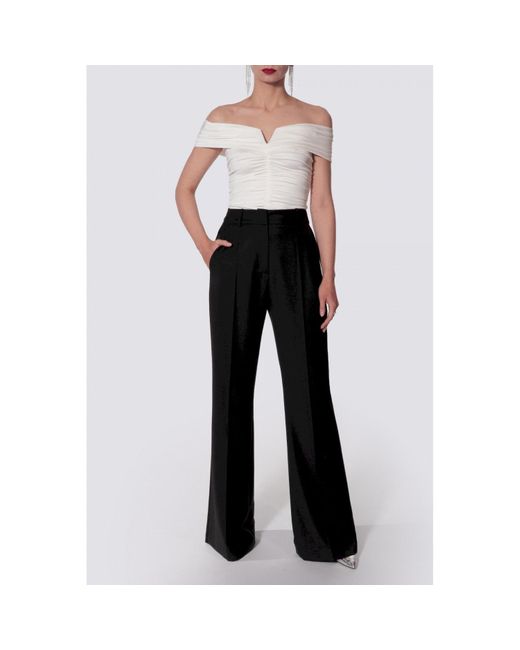 AGGI by HALEWSKI White Mia Pearl Off Shoulder Top