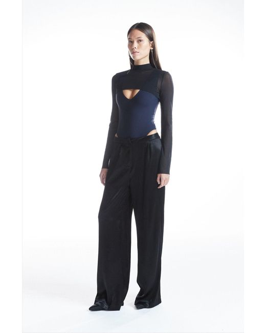 No'design Black Satin Palazzo Pants