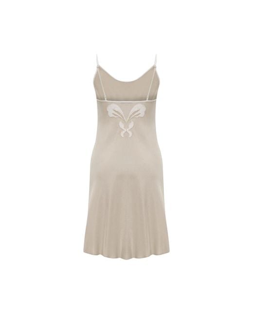Bocan Couture Natural Neutrals Miss Elia Short Rayon Nightgown With Lace