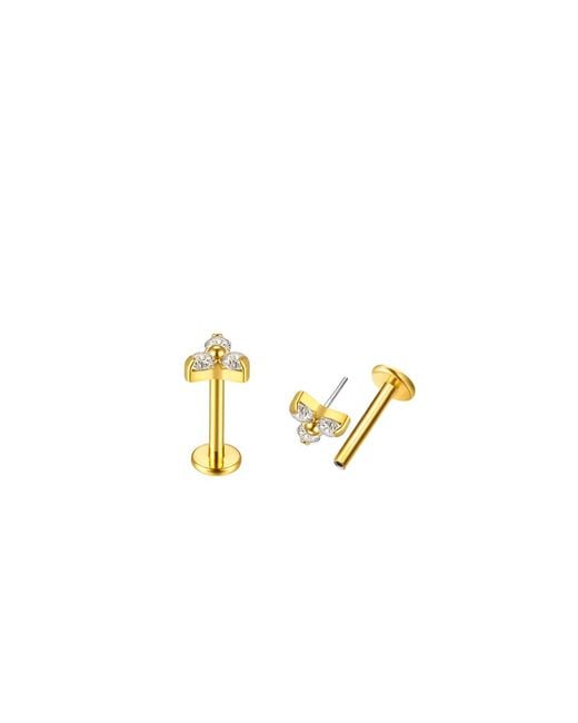 Mickey's Girl Metallic Mini Lotus Flat Back Earrings
