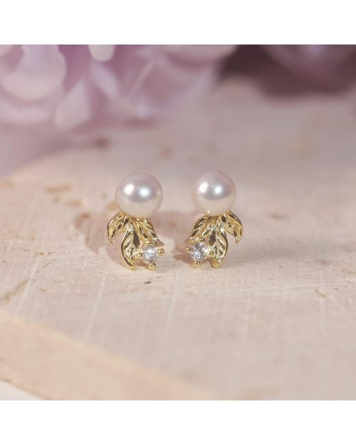 Azura Jewelry New York Metallic Whispering Grove Pearl Earrings Vermeil