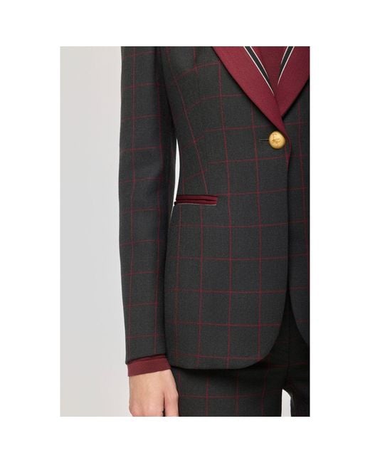 The Extreme Collection Black Wool Blazer With Contrast Lapel Rowan