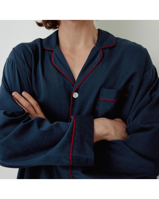 Luna Luz Blue Helen Cotton Long-Sleeve Pajama Set for men