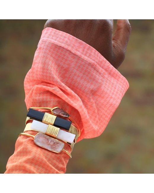 YAA YAA LONDON Yellow Quiet Luxury Collection Onyx Cuff Bracelet