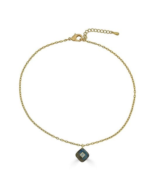 Loni Paul Jewelry Metallic Labradorite & Topaz Inlay Necklace