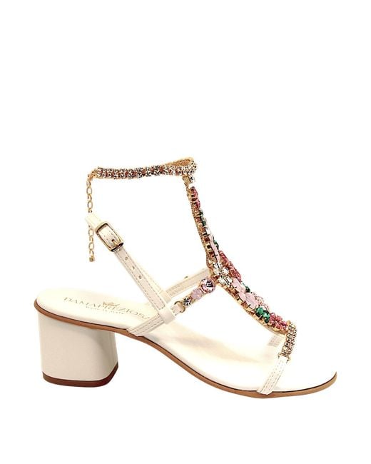 DAMAPREZIOSA Multicolor Daisy Bouquet Crystal Sandal