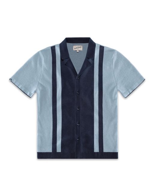 &SONS Trading Co Blue Milano Knitted Polo Shirt for men