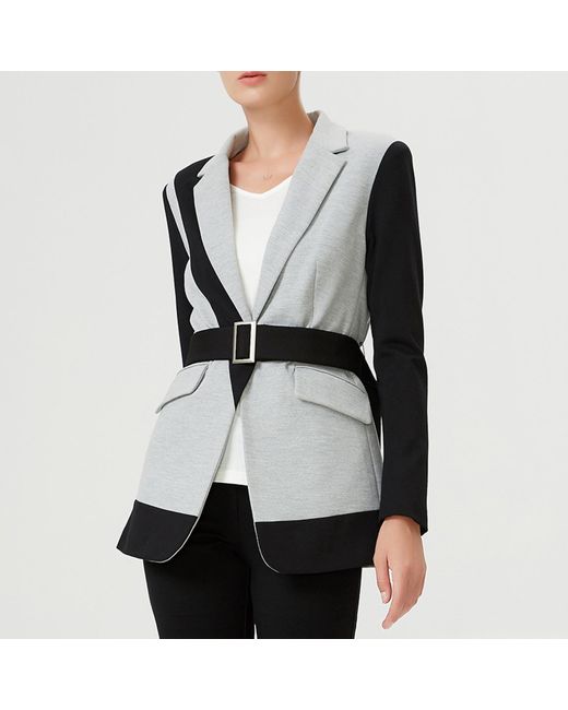 Smart and Joy Black Color Block Tailor Jacket