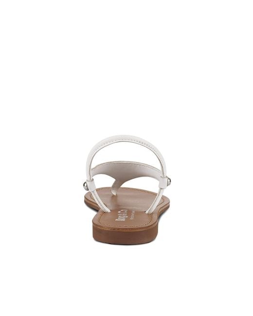 Rag & Co White Madeline Flat Thong Sandals By Rag & Co