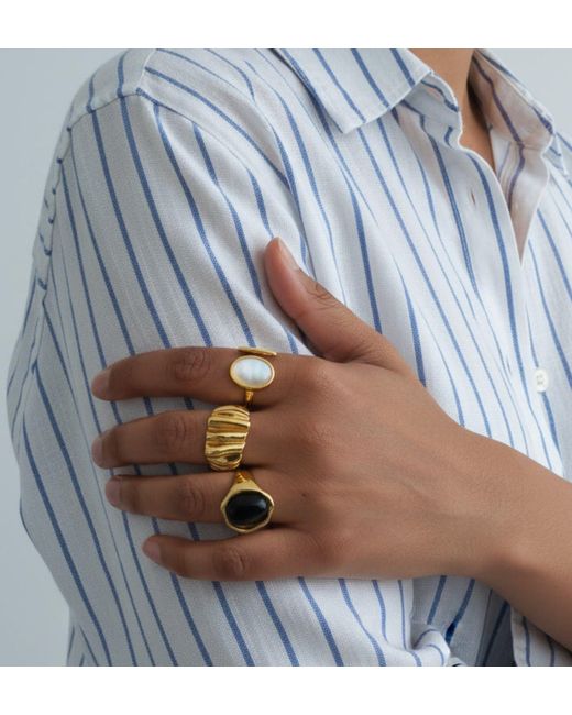Uchi and Soto Metallic Kin Draped Ring
