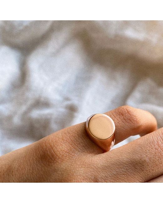Spero London Pink Signature Round Sterling Signet Ring