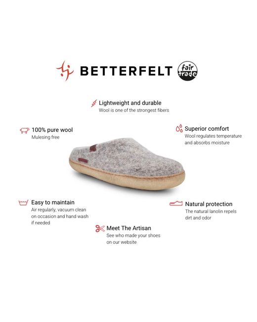 Betterfelt Gray Classic Slipper