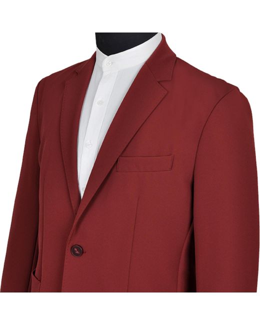 DAVID WEJ Red Ashford Relaxed Single Breasted Blazer – Burgundy for men