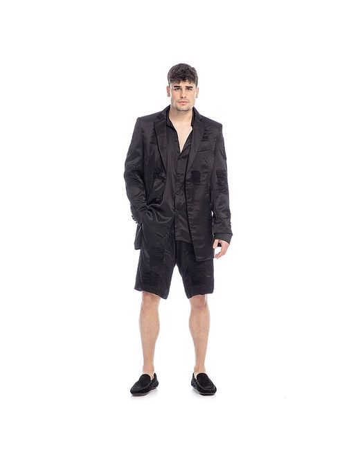 Maison Bogomil Gray Short Textured Pants for men