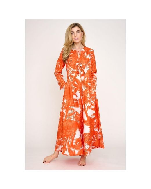 Antra Designs Orange Neon Melikki Cotton Kaftan