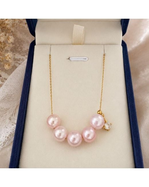 Ninemoo Metallic Ballet Rosé Quintette Necklace