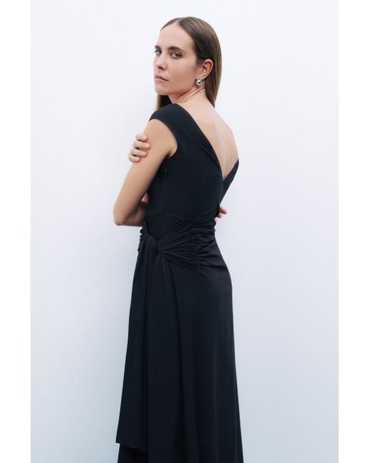 Nocturne Black Tie Detail Midi Dress