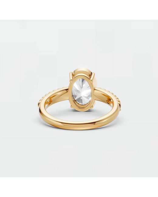 Aya Fine Jewelry Metallic 3.58 Ct Oval Lab Diamond Engagement Ring