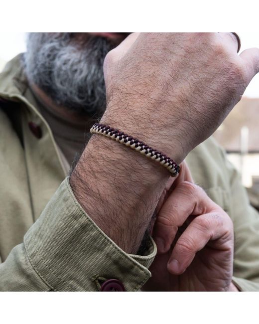 Harbour UK Bracelets Red Chunky Nautical Rope Bracelet – Wine & Cream Handmade for men