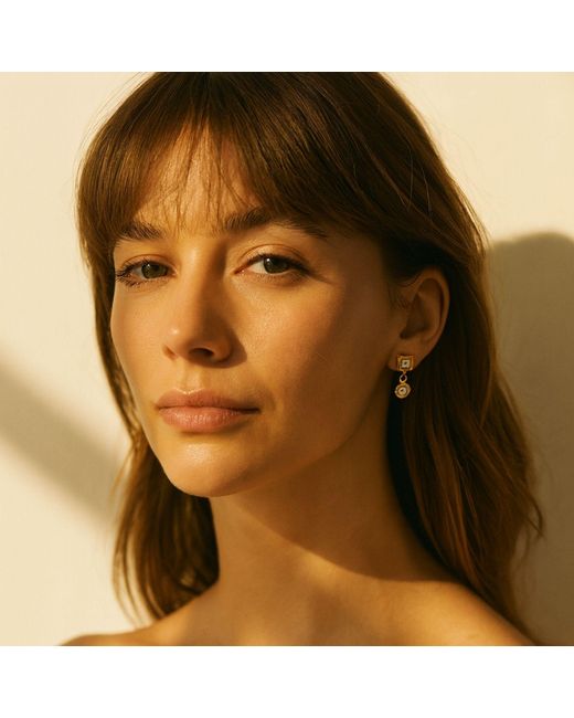 Lily Flo Jewellery Metallic Sapphire Sleeper Drop Earrings