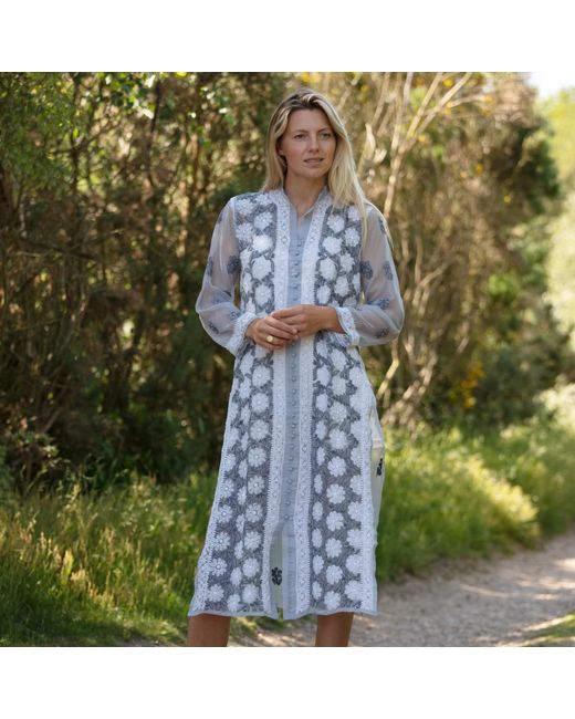 Antra Designs Gray Silver Grey Kaftan