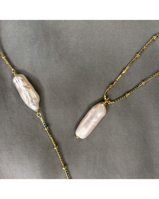 Clemence Wren Metallic Baroque Freshwater Pearl Necklace