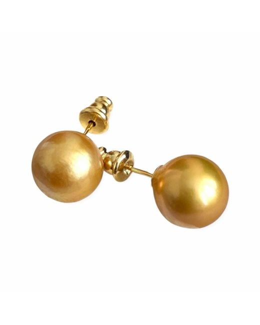 Ninemoo Metallic Soleil Golden Pearl Earrings