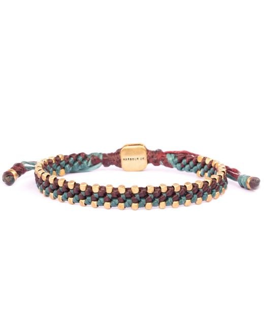 Harbour Uk Multicolor Brass & Wine Aquagreen Rope Bracelet For Women. Harrogate Connection