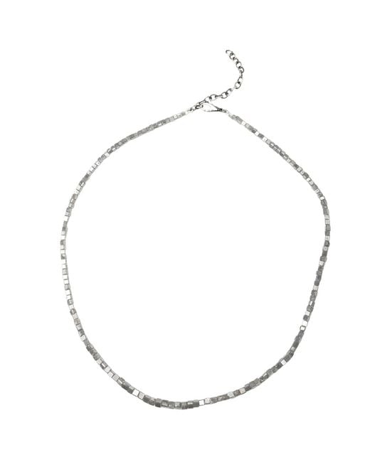 Rahul's Jewels Metallic 16"-18" Adjustable Length Genuine Light Diamond Cube Necklace