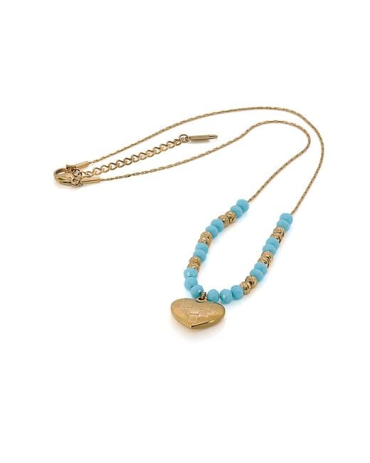 Ebru Jewelry Metallic Love Heart Beaded Necklace