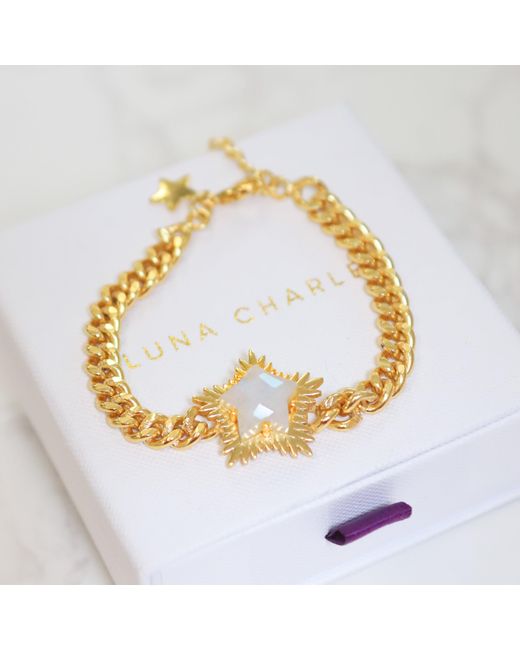 Luna Charles Metallic Willa Moonstone Spiky Star Bracelet