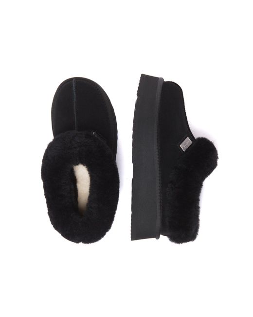 EverAu Australia Black Topknot Leather Slippers