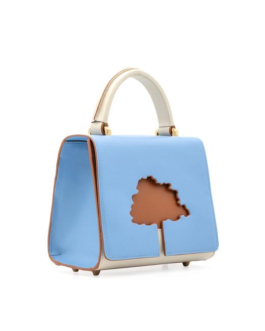 Absurde Blue One Way Small Leather Shoulder Bag
