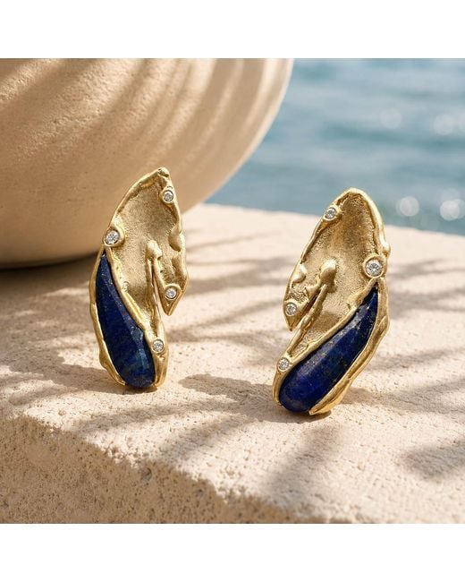 Rare Matters Jewelry Blue Lapis Lazuli Stud Earrings