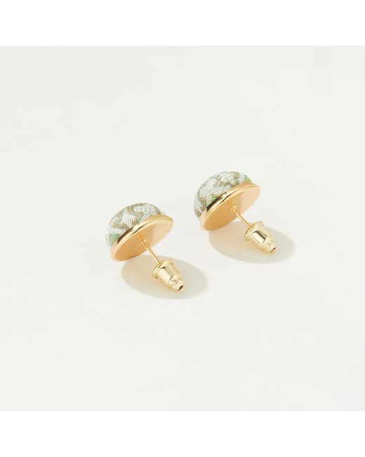 Soft Strokes Silk Metallic Neutrals Pure Silk Brocade Earrings