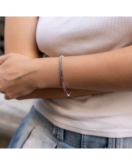 Spero London Metallic Sterling Tennis Bracelet