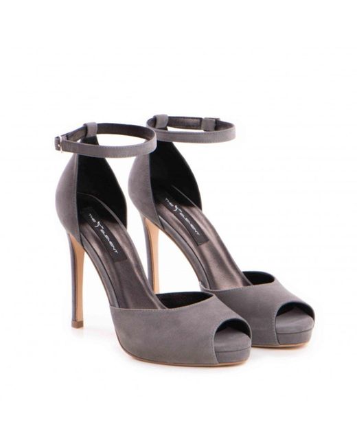 The 5Th Element Gray Suede Platform Barbie Sandal