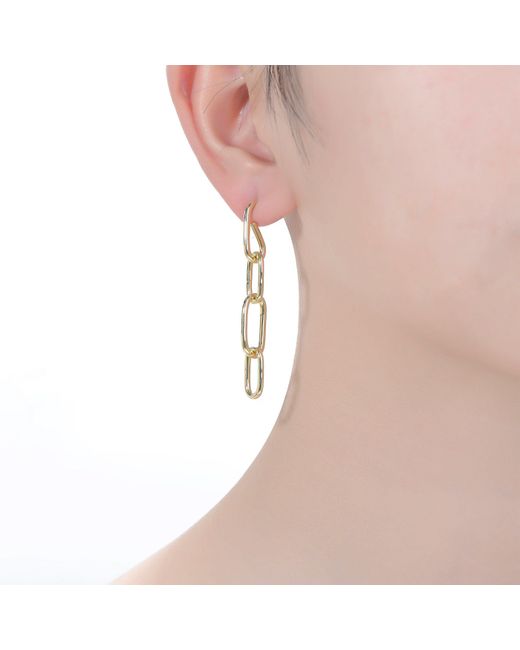 Genevive Jewelry Metallic Rachel Glauber Colored Chain Drop Earrings