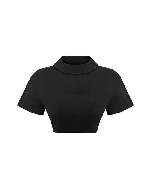Pcfg Black Cotton Destroyed Crop Tee