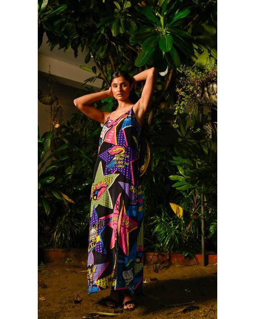 Any Old Iron Blue On Tour Printed Long Dress